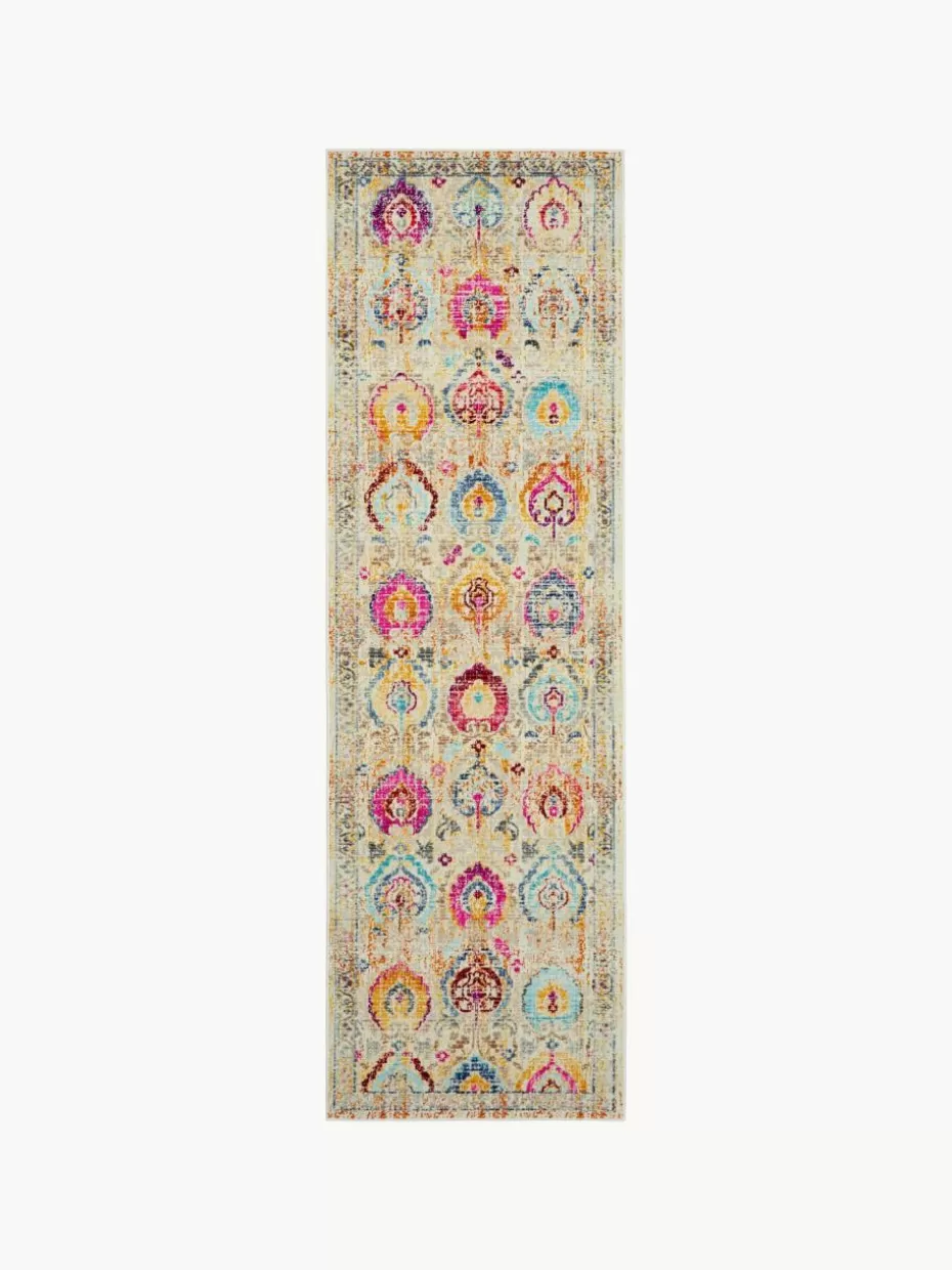Läufer-Westwing Niederflor-Läufer Kashan mit bunten Ornamenten