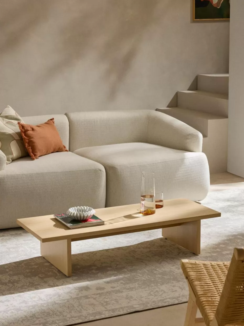 Couchtische-Westwing Collection Niedriger Holz-Couchtisch Dako Eschenholz, lackiert