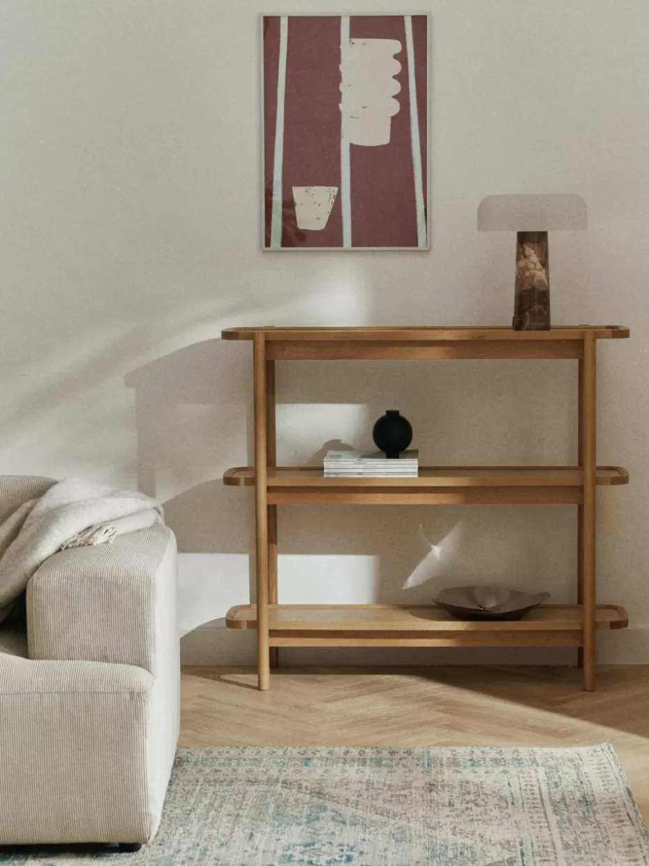 Konsolen | Regale-Westwing Collection Niedriges Holz-Regal Libby Eichenholz