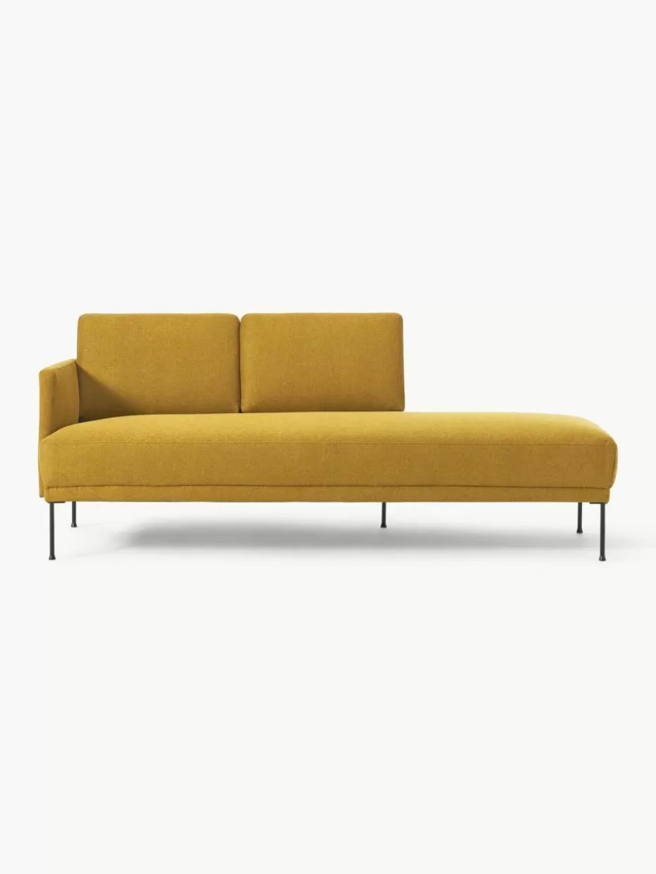 Sofas | Sofaserien-Westwing Collection Ottomane Fluente Webstoff Ocker