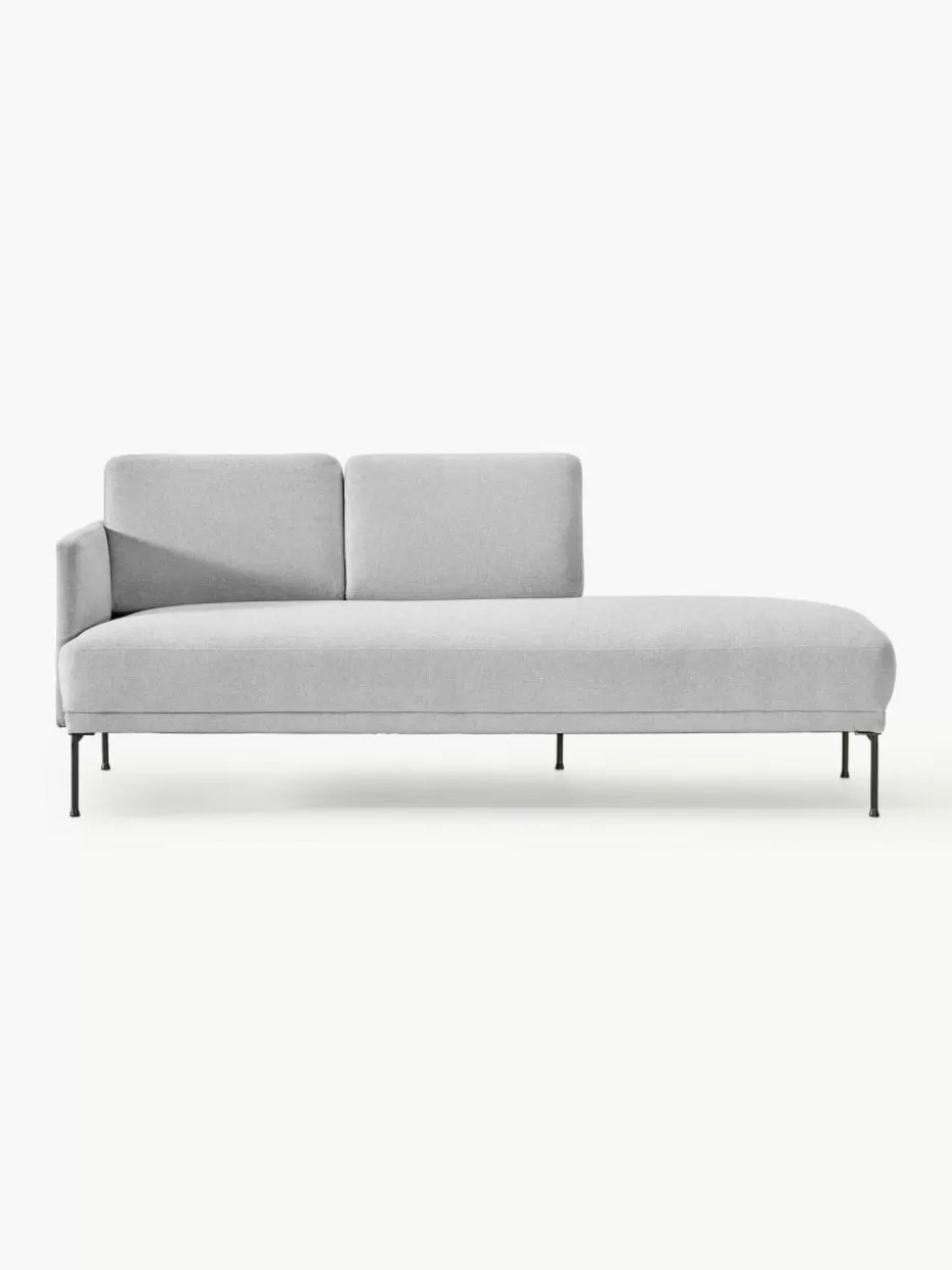 Sofas-Westwing Collection Ottomane Fluente Webstoff Hellgrau