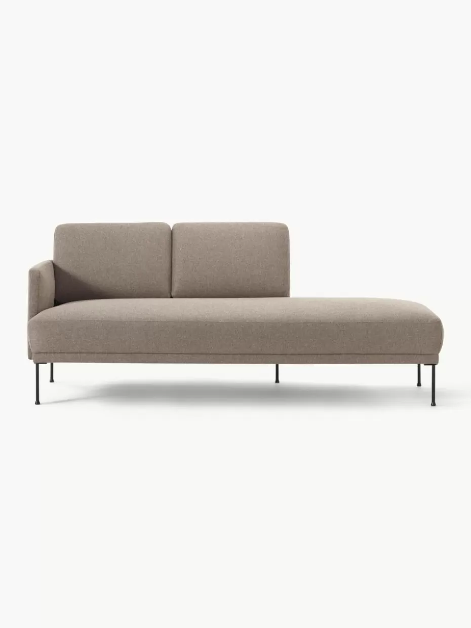 Sofas | Sofaserien-Westwing Collection Ottomane Fluente Webstoff Taupe