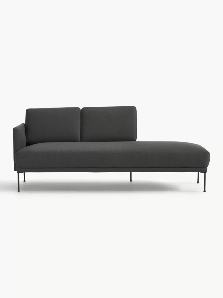 Sofas | Sofaserien-Westwing Collection Ottomane Fluente Webstoff Anthrazit