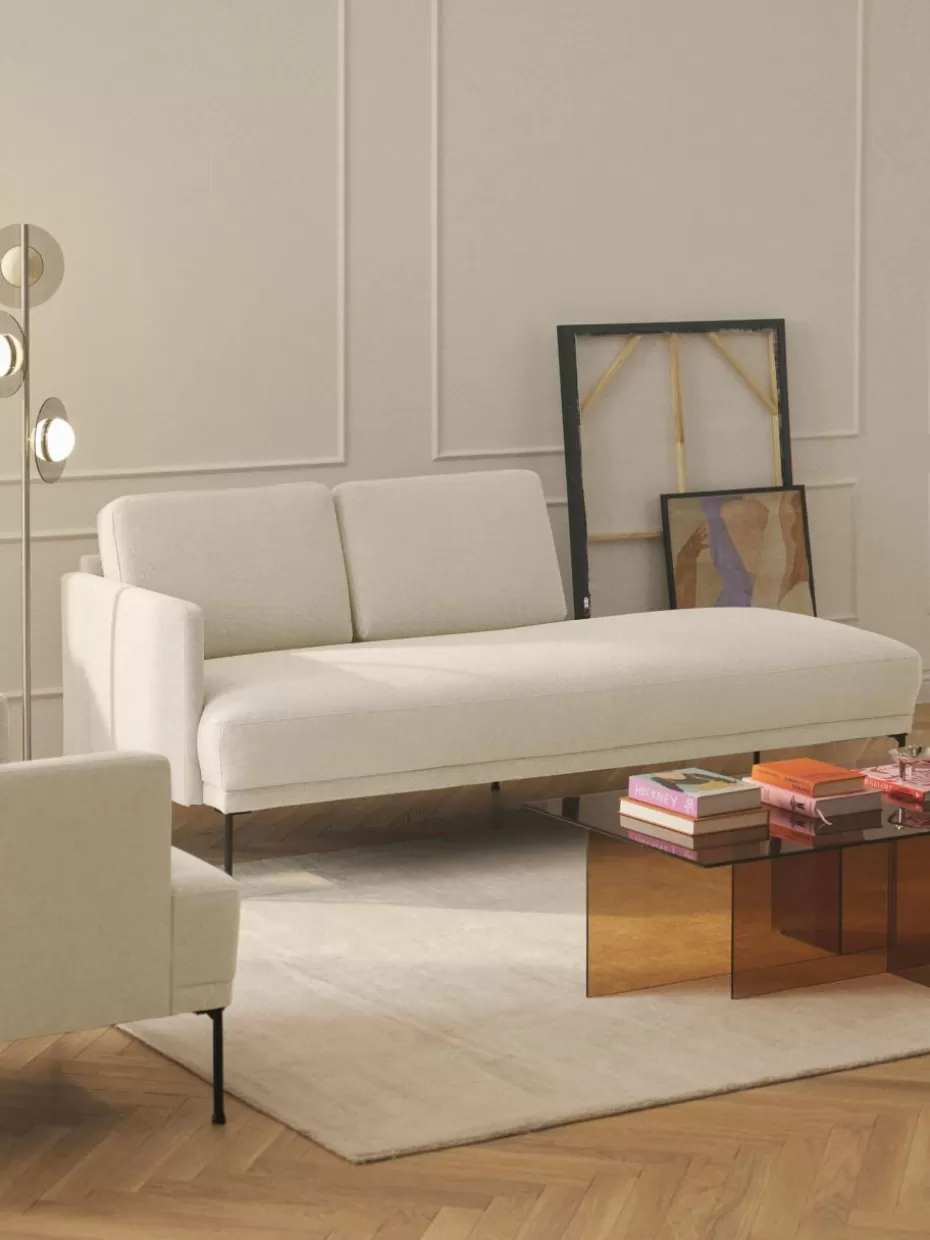 Sofas | Sofaserien-Westwing Collection Ottomane Fluente Webstoff Off White