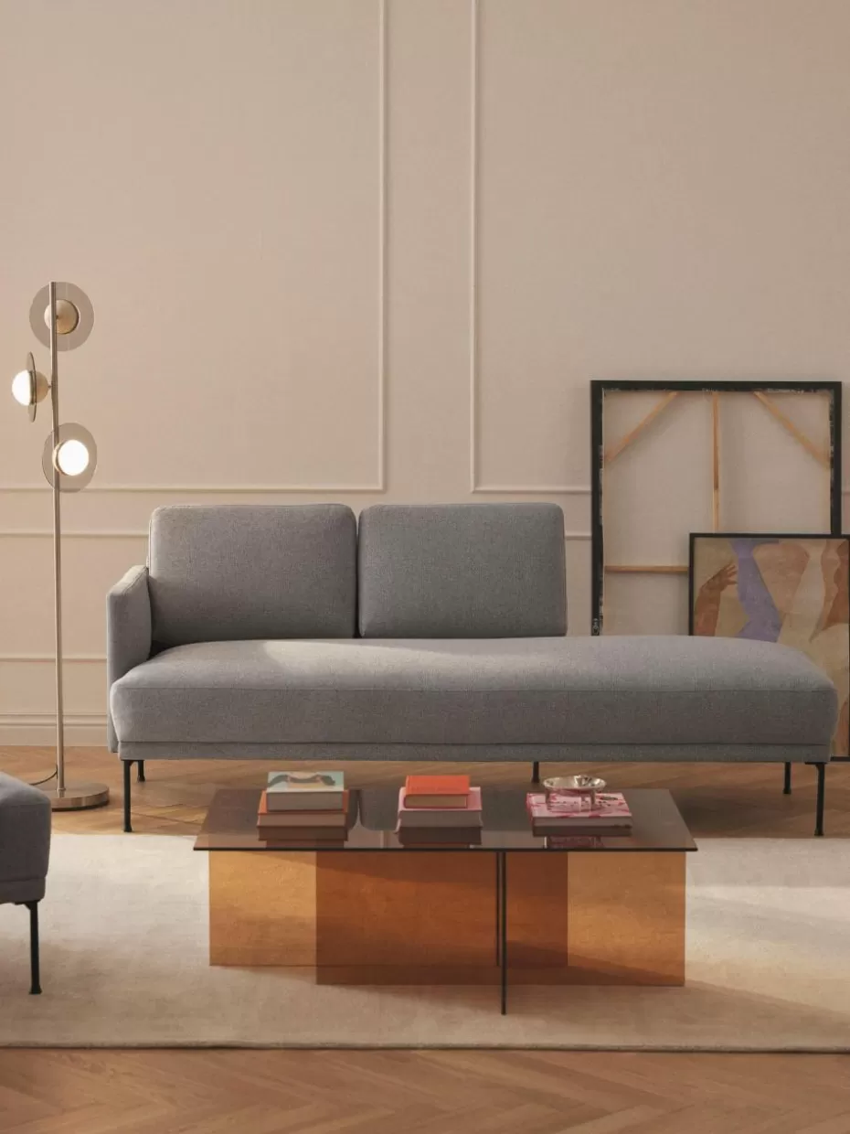 Sofas-Westwing Collection Ottomane Fluente Webstoff Hellgrau
