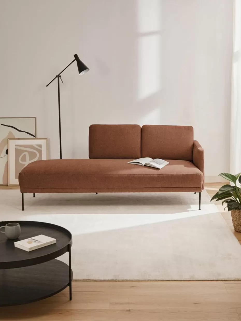 Sofas | Sofaserien-Westwing Collection Ottomane Fluente Webstoff Nougat