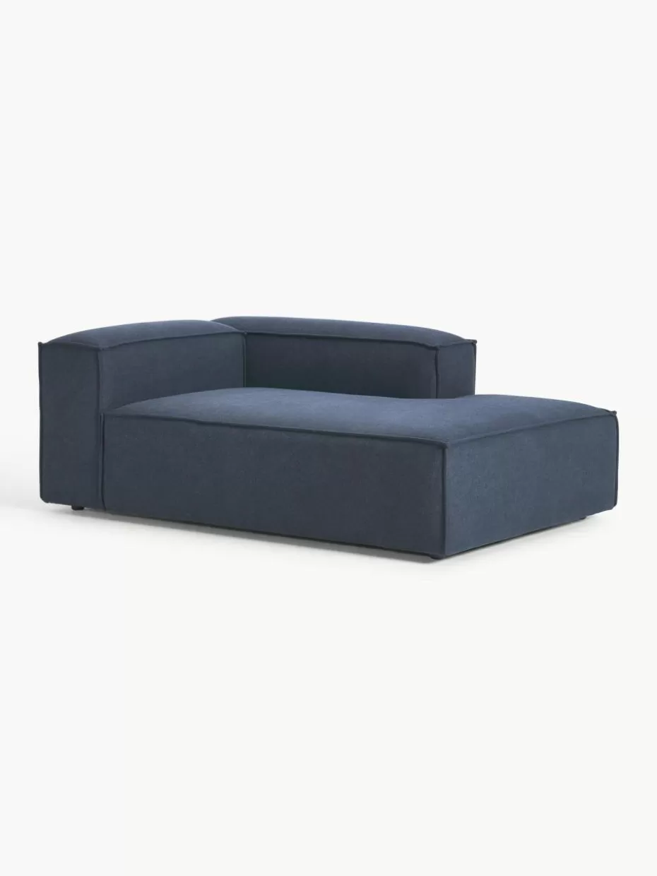 Sofas | Sofaserien-Westwing Collection Ottomane-Eckmodul Lennon Webstoff Dunkelblau