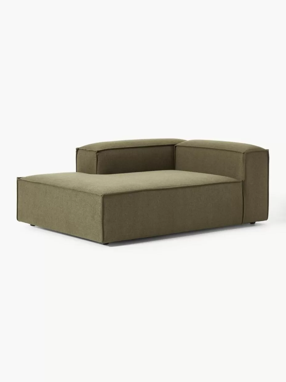 Sofas | Sofaserien-Westwing Collection Ottomane-Eckmodul Lennon Webstoff Olivgrün