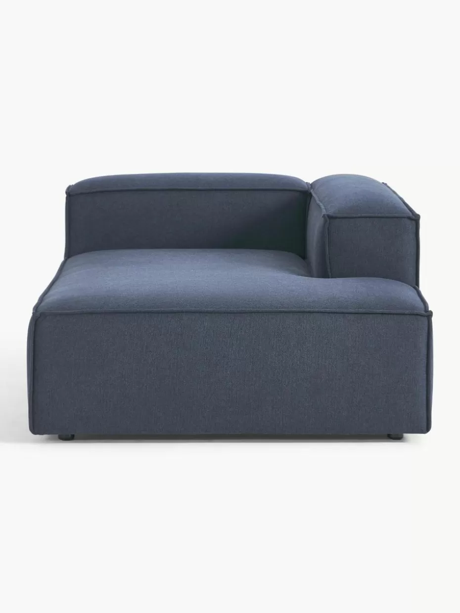 Sofas | Sofaserien-Westwing Collection Ottomane-Eckmodul Lennon Webstoff Dunkelblau