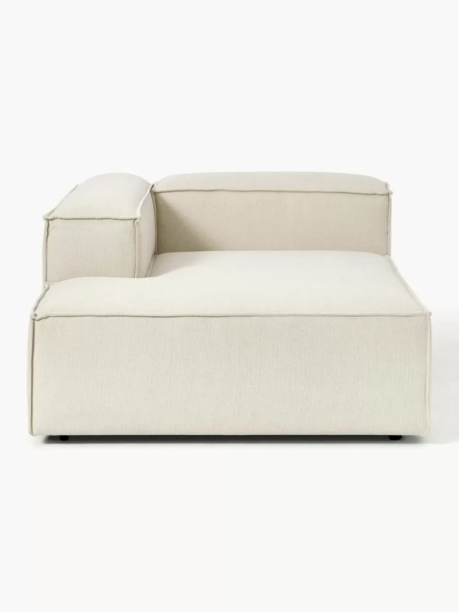 Sofas | Sofaserien-Westwing Collection Ottomane-Eckmodul Lennon Webstoff Off White