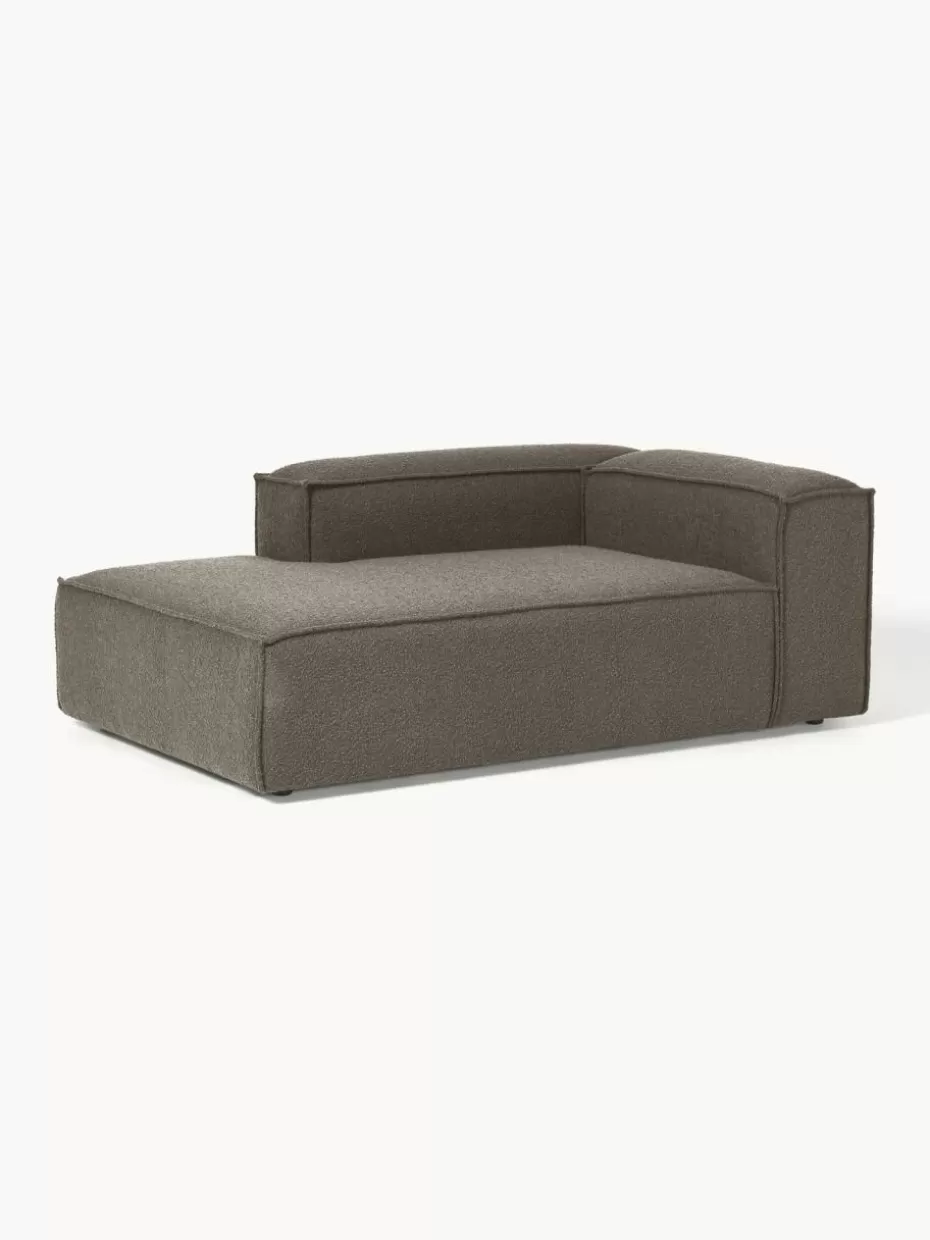 Sofas | Sofaserien-Westwing Collection Ottomane-Eckmodul Lennon aus Bouclé Bouclé Greige