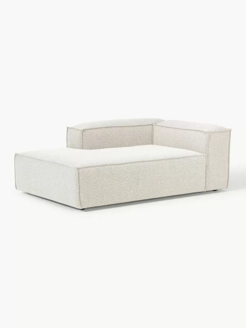 Sofas | Sofaserien-Westwing Collection Ottomane-Eckmodul Lennon aus Bouclé Bouclé Off White