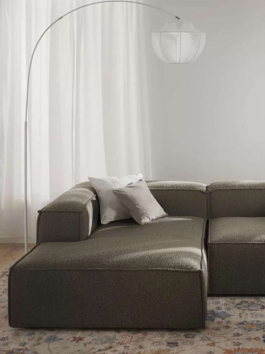 Sofas | Sofaserien-Westwing Collection Ottomane-Eckmodul Lennon aus Bouclé Bouclé Greige