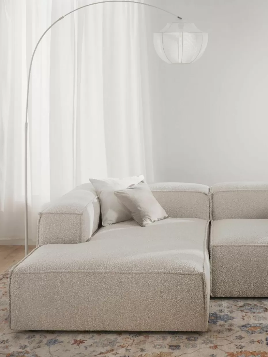 Sofas | Sofaserien-Westwing Collection Ottomane-Eckmodul Lennon aus Bouclé Bouclé Off White