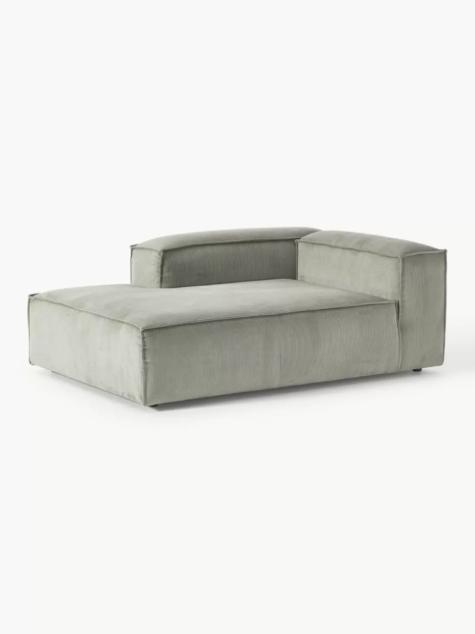 Sofas | Sofaserien-Westwing Collection Ottomane-Eckmodul Lennon aus Cord Cord Grau