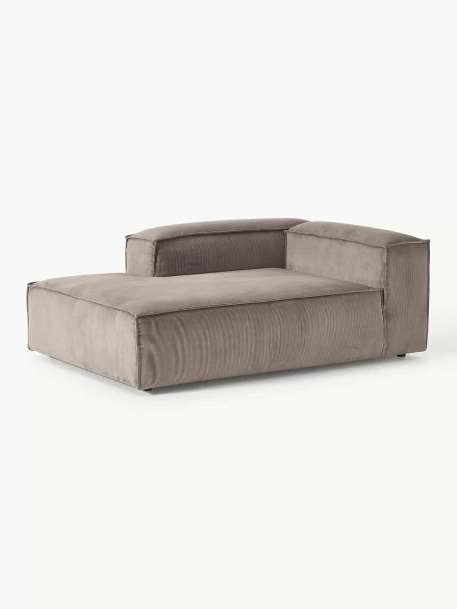 Sofas | Sofaserien-Westwing Collection Ottomane-Eckmodul Lennon aus Cord Cord Taupe