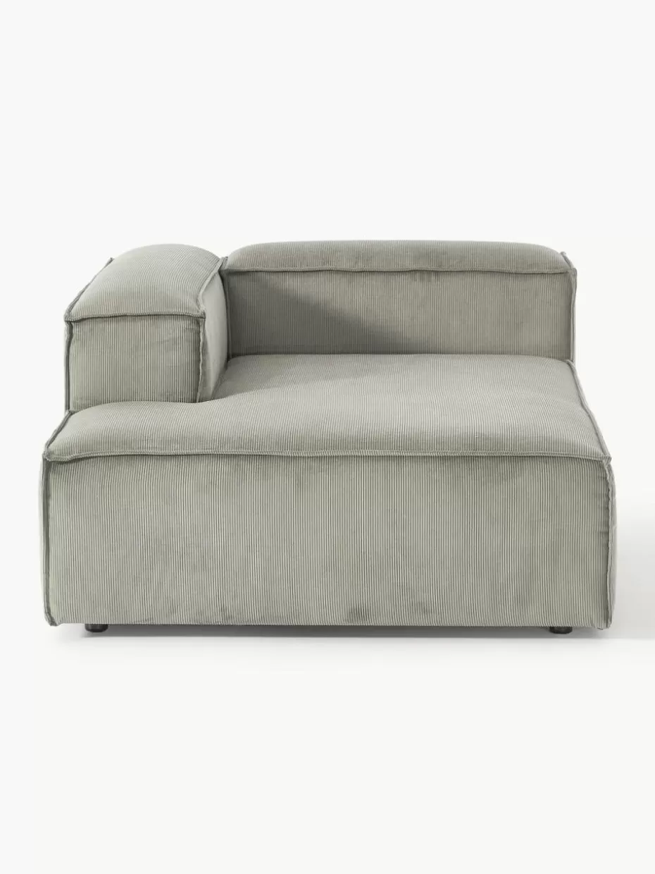 Sofas | Sofaserien-Westwing Collection Ottomane-Eckmodul Lennon aus Cord Cord Grau