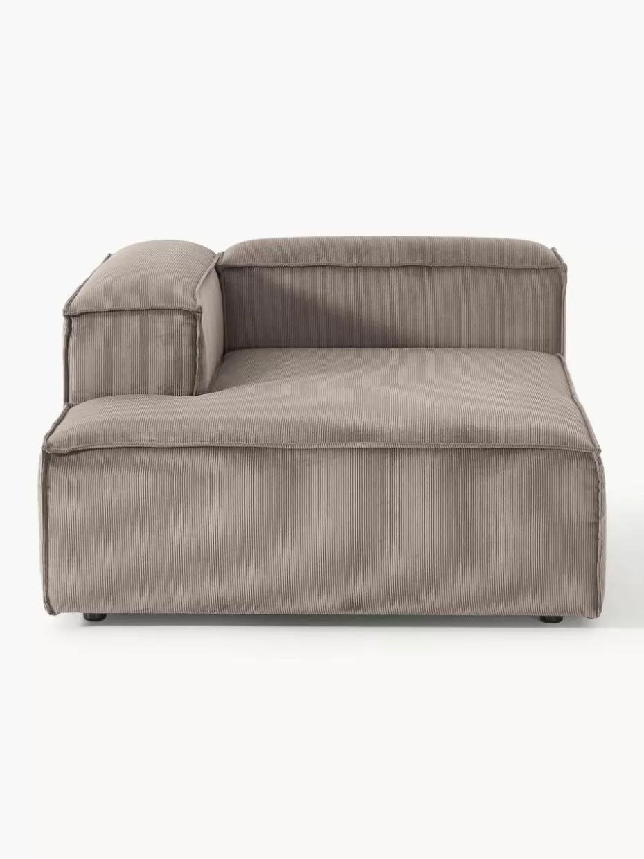 Sofas | Sofaserien-Westwing Collection Ottomane-Eckmodul Lennon aus Cord Cord Taupe
