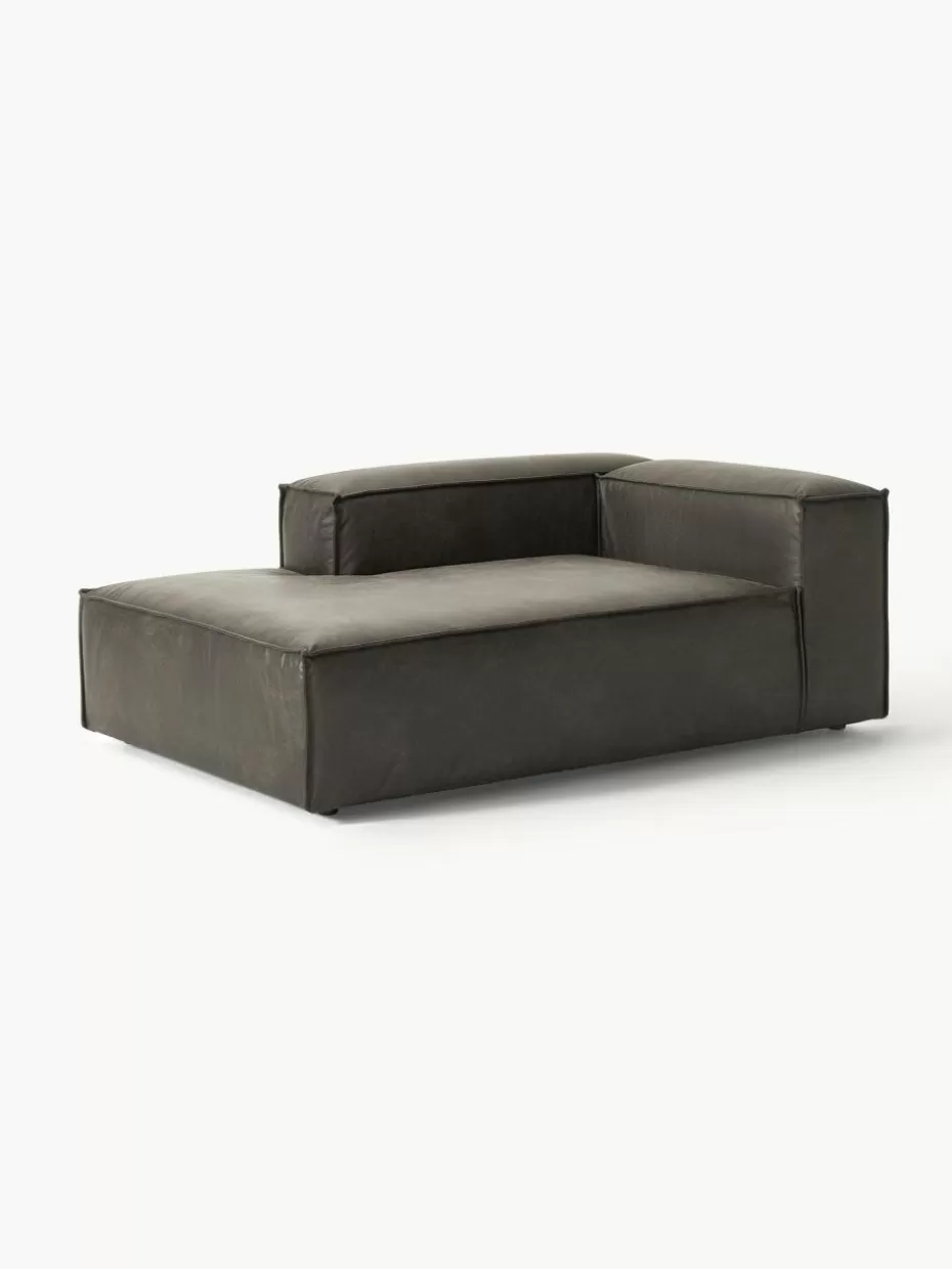 Sofas | Sofaserien-Westwing Collection Ottomane-Eckmodul Lennon aus recyceltem Leder Leder Taupe