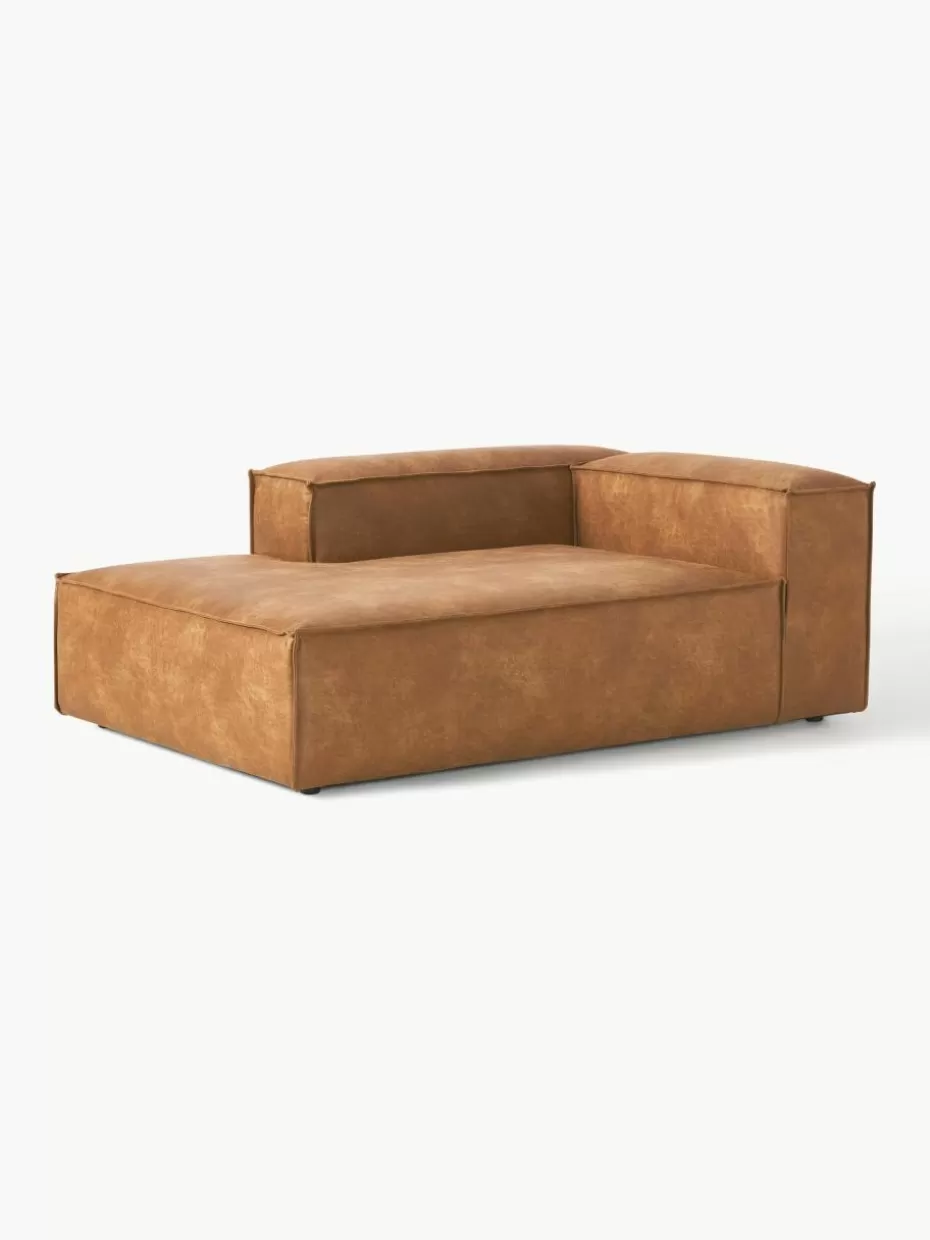 Sofas | Sofaserien-Westwing Collection Ottomane-Eckmodul Lennon aus recyceltem Leder Leder Braun