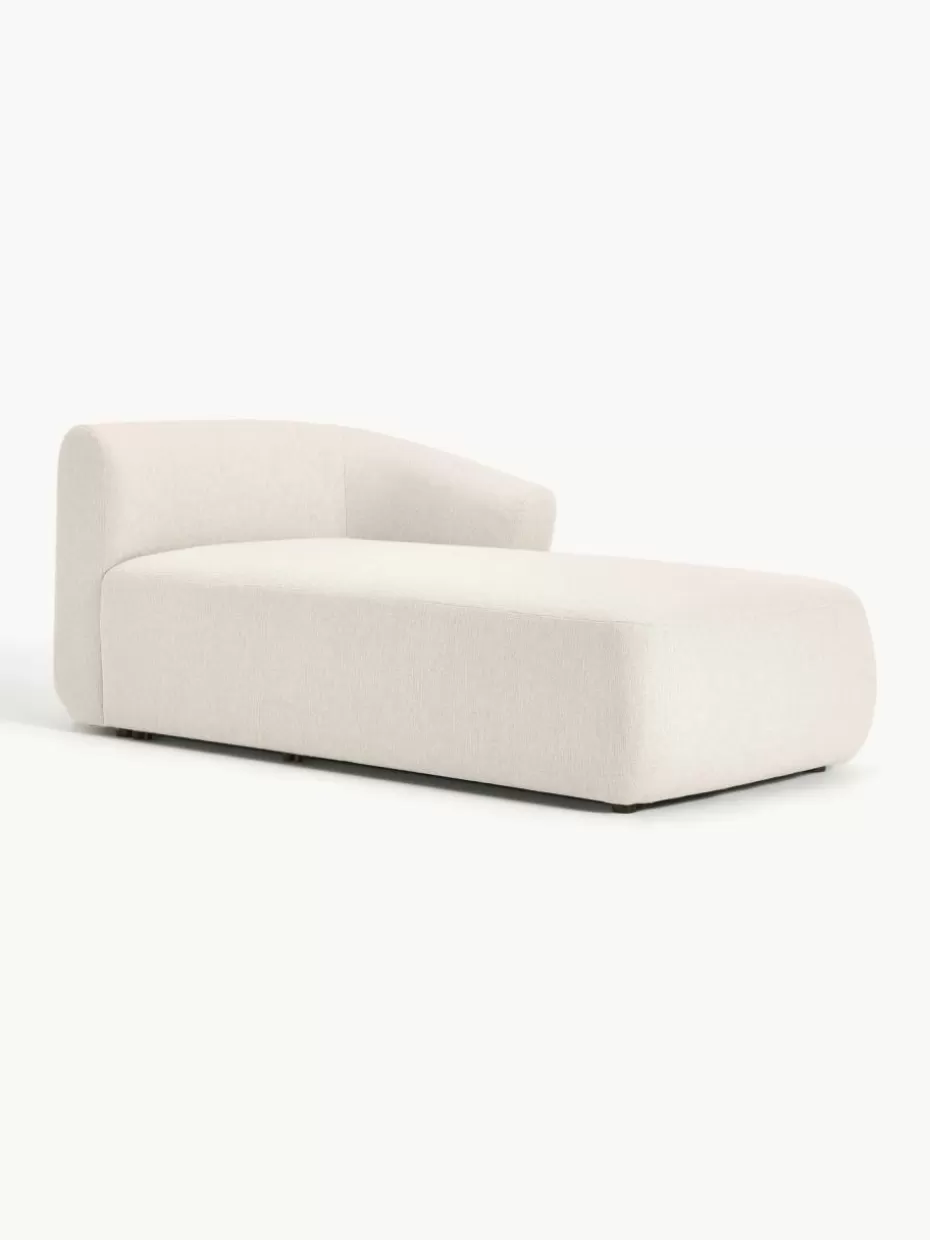 Sofas | Sofaserien-Westwing Collection Ottomane-Eckmodul Sofia Webstoff Cremeweiß