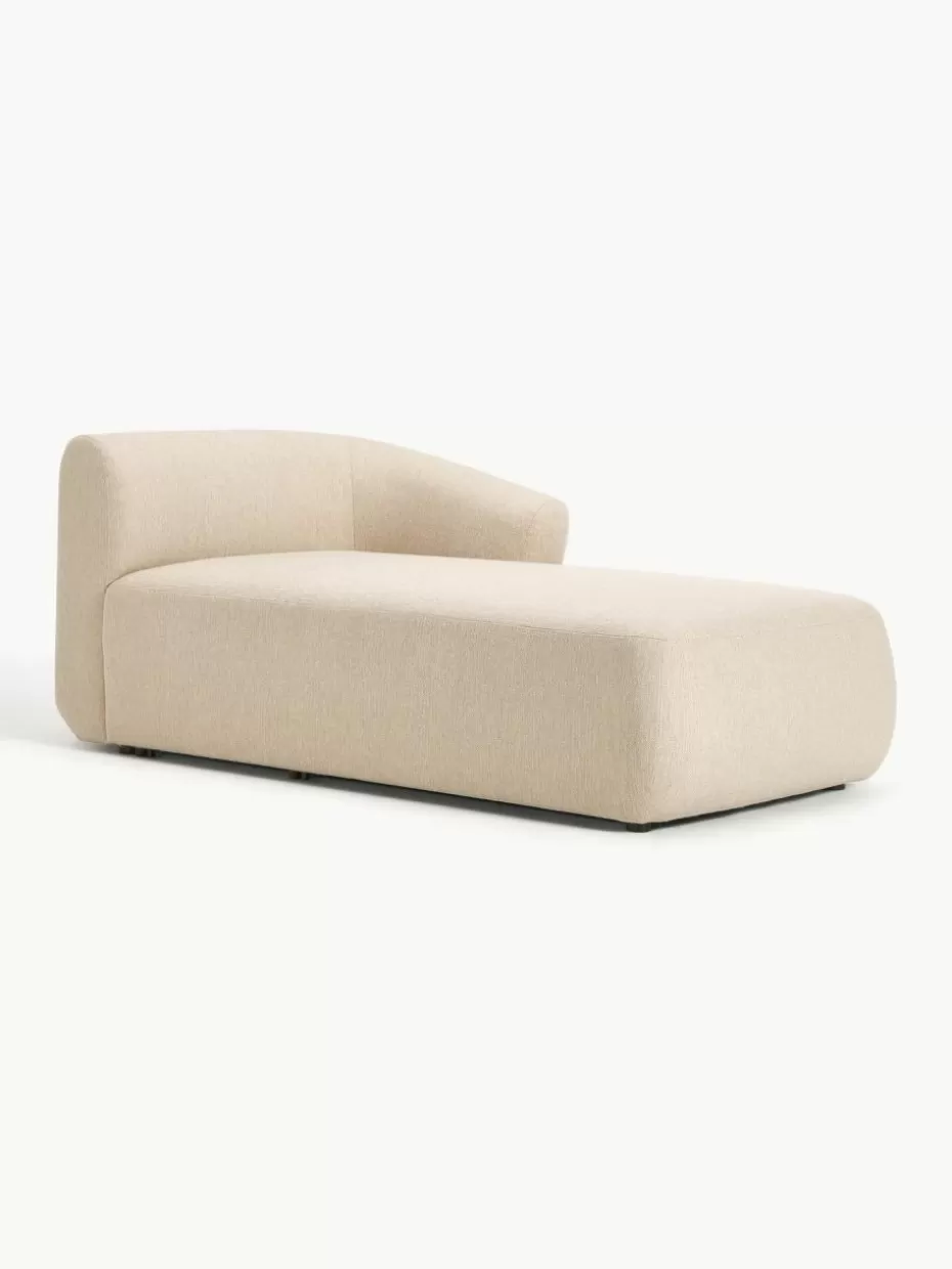 Sofas | Sofaserien-Westwing Collection Ottomane-Eckmodul Sofia Webstoff Hellbeige