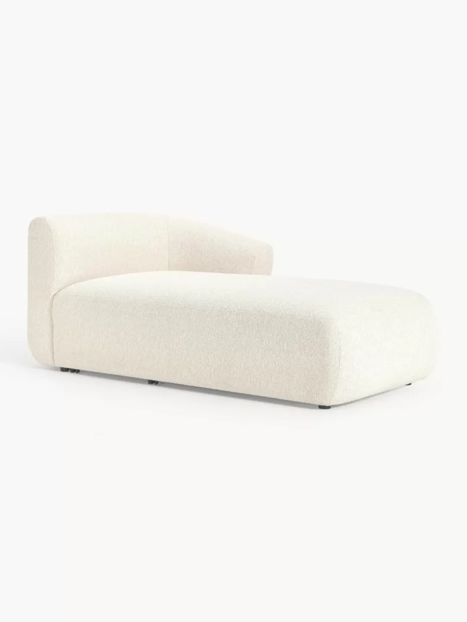 Sofas | Sofaserien-Westwing Collection Ottomane-Eckmodul Sofia aus Bouclé Bouclé Off White