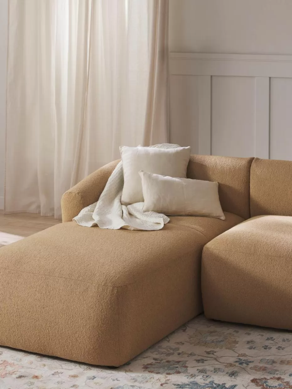 Sofas | Sofaserien-Westwing Collection Ottomane-Eckmodul Sofia aus Bouclé Bouclé Beige