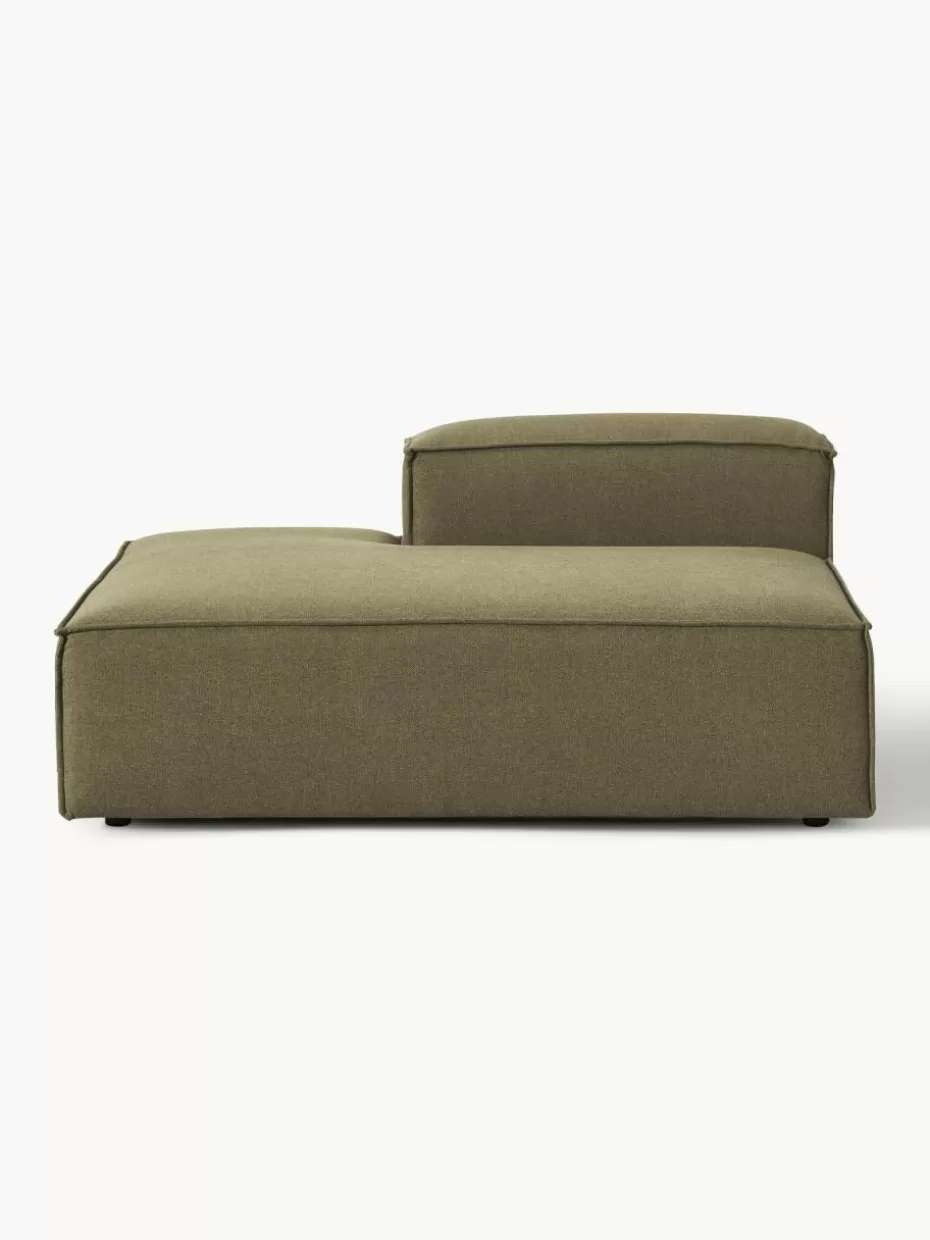 Sofas | Sofaserien-Westwing Collection Ottomane-Modul Lennon Webstoff Olivgrün