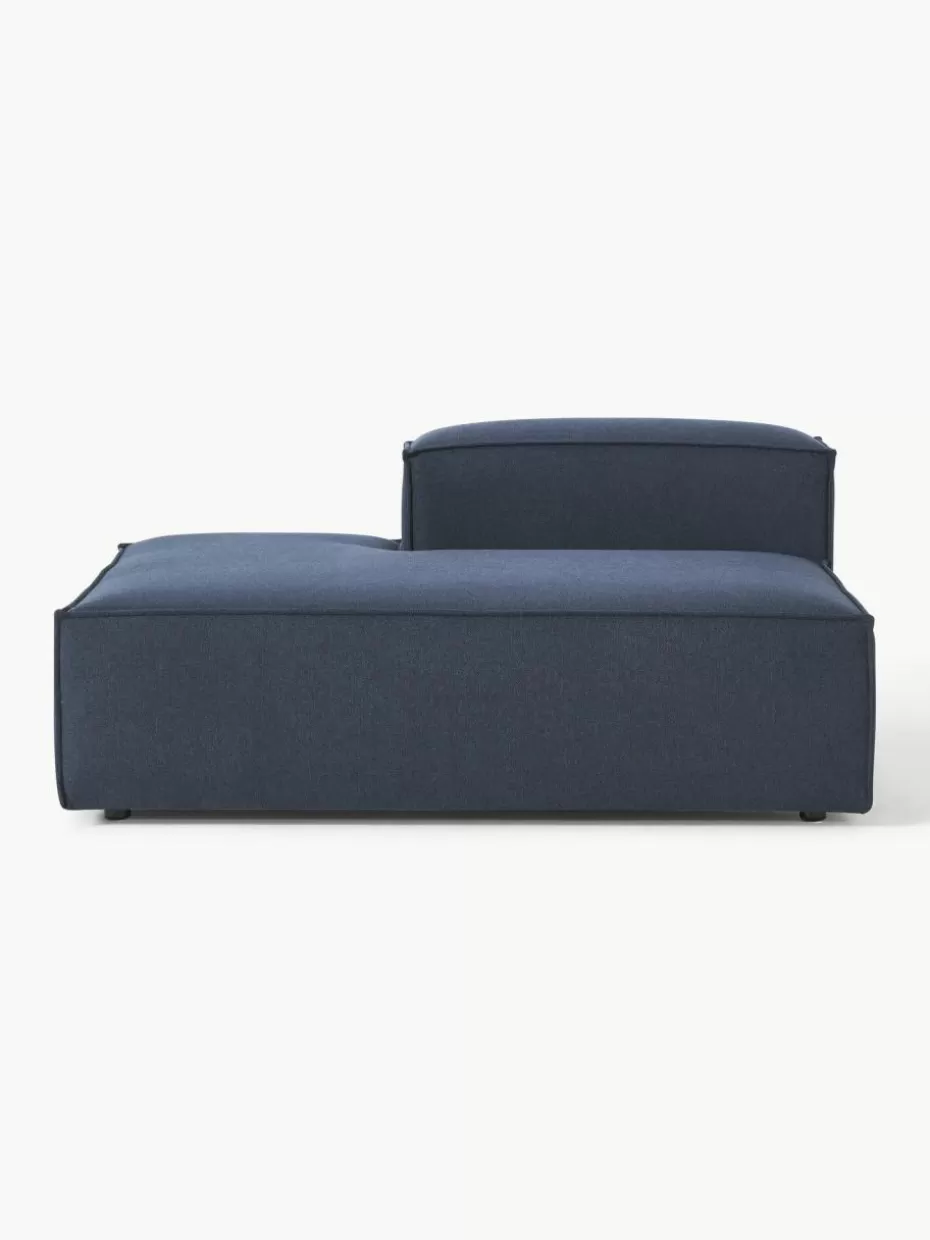 Sofas | Sofaserien-Westwing Collection Ottomane-Modul Lennon Webstoff Dunkelblau