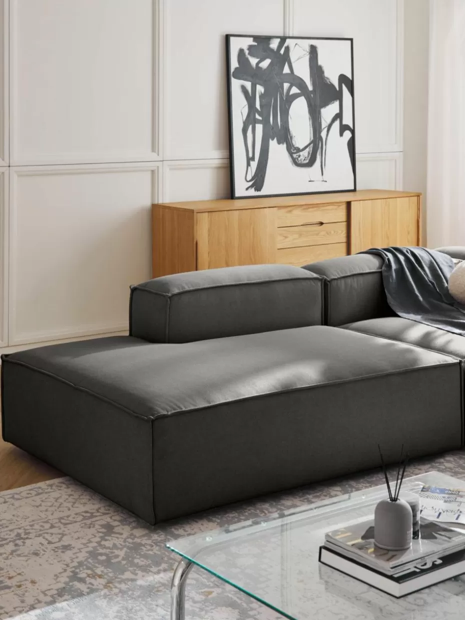 Sofas | Sofaserien-Westwing Collection Ottomane-Modul Lennon Webstoff Anthrazit
