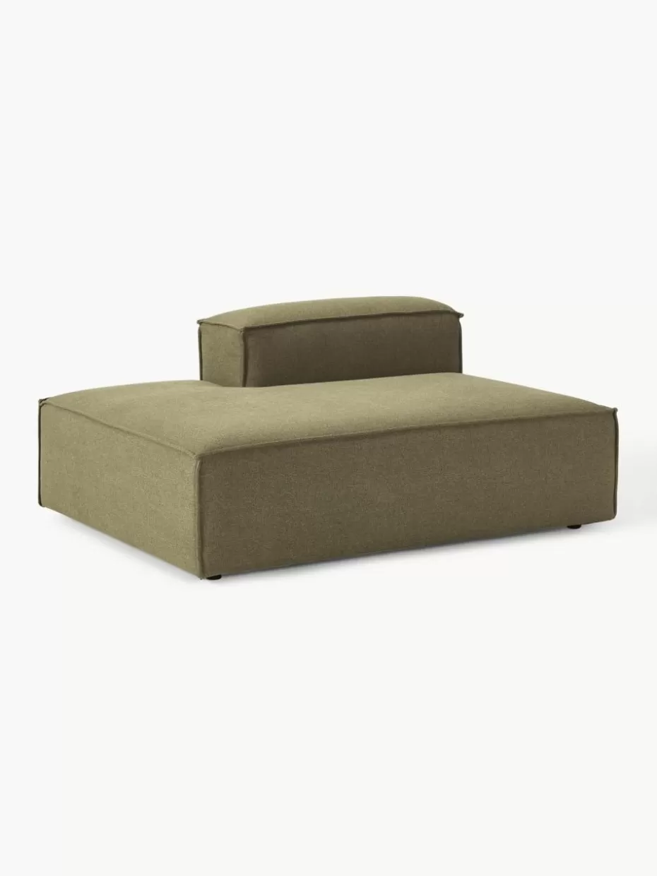 Sofas | Sofaserien-Westwing Collection Ottomane-Modul Lennon Webstoff Olivgrün