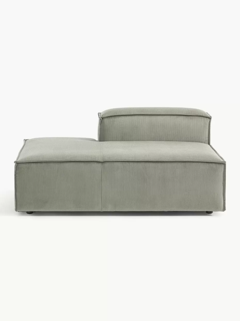 Sofas | Sofaserien-Westwing Collection Ottomane-Modul Lennon aus Cord Cord Grau