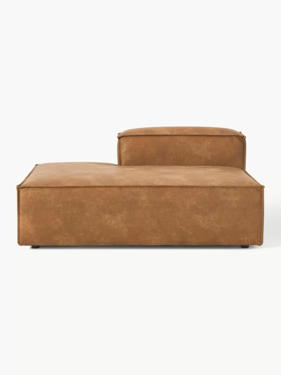Sofas | Sofaserien-Westwing Collection Ottomane-Modul Lennon aus recyceltem Leder Leder Braun