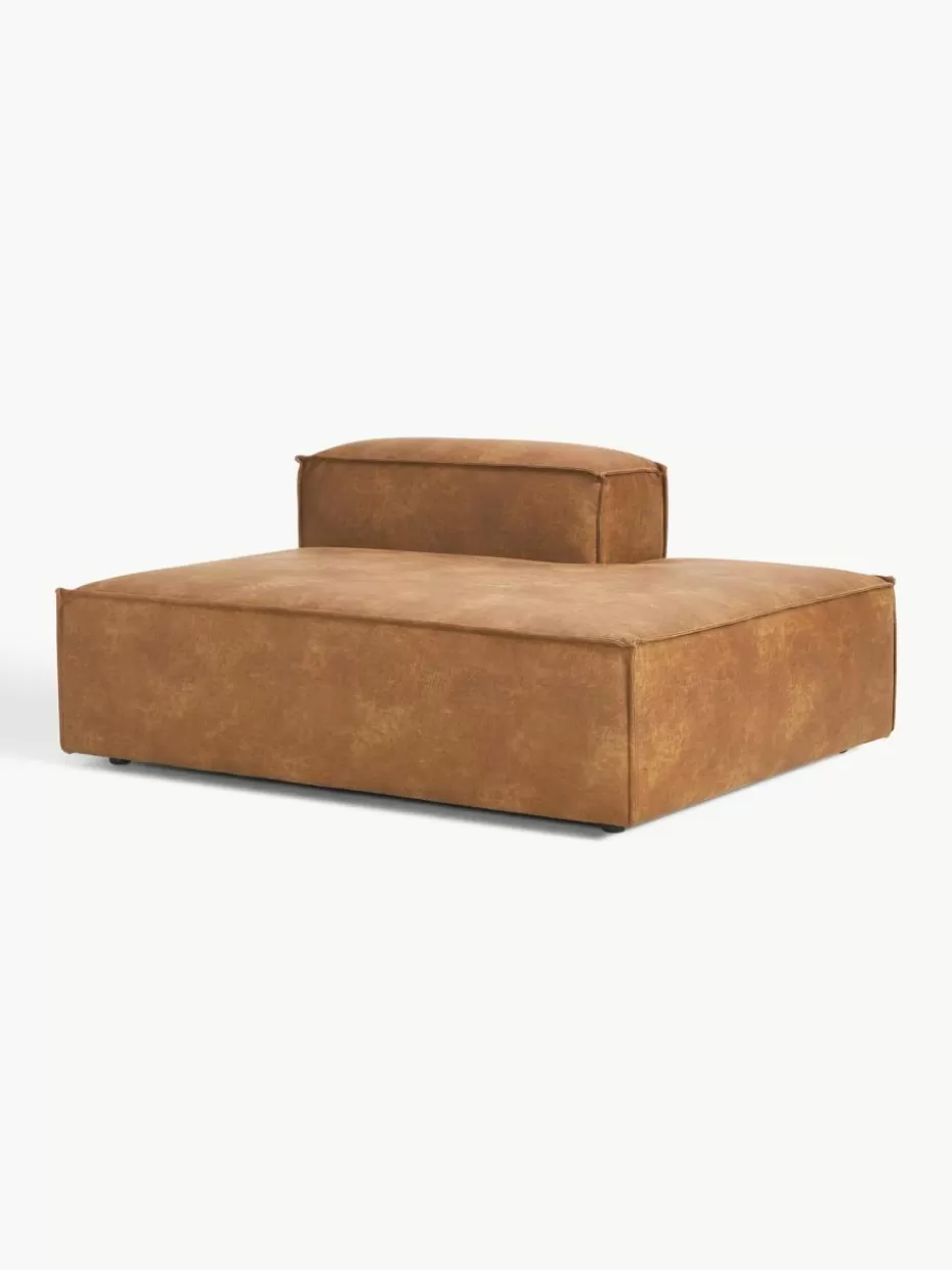 Sofas | Sofaserien-Westwing Collection Ottomane-Modul Lennon aus recyceltem Leder Leder Braun