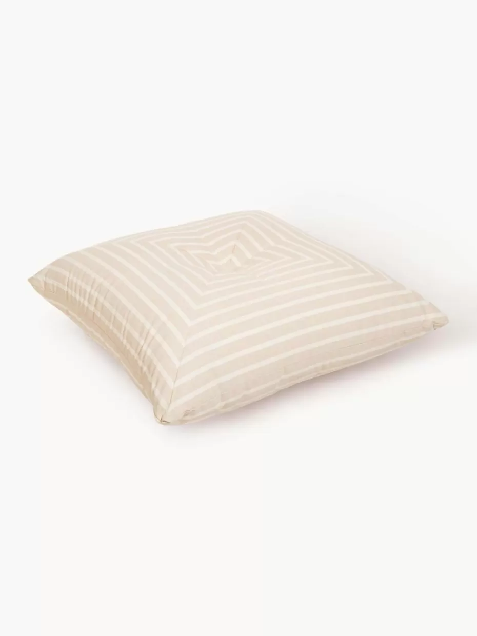 Bodenkissen & Poufs-Business & Pleasure Outdoor Bodenkissen Cozy mit Streifen Hellbeige, Cremeweiß