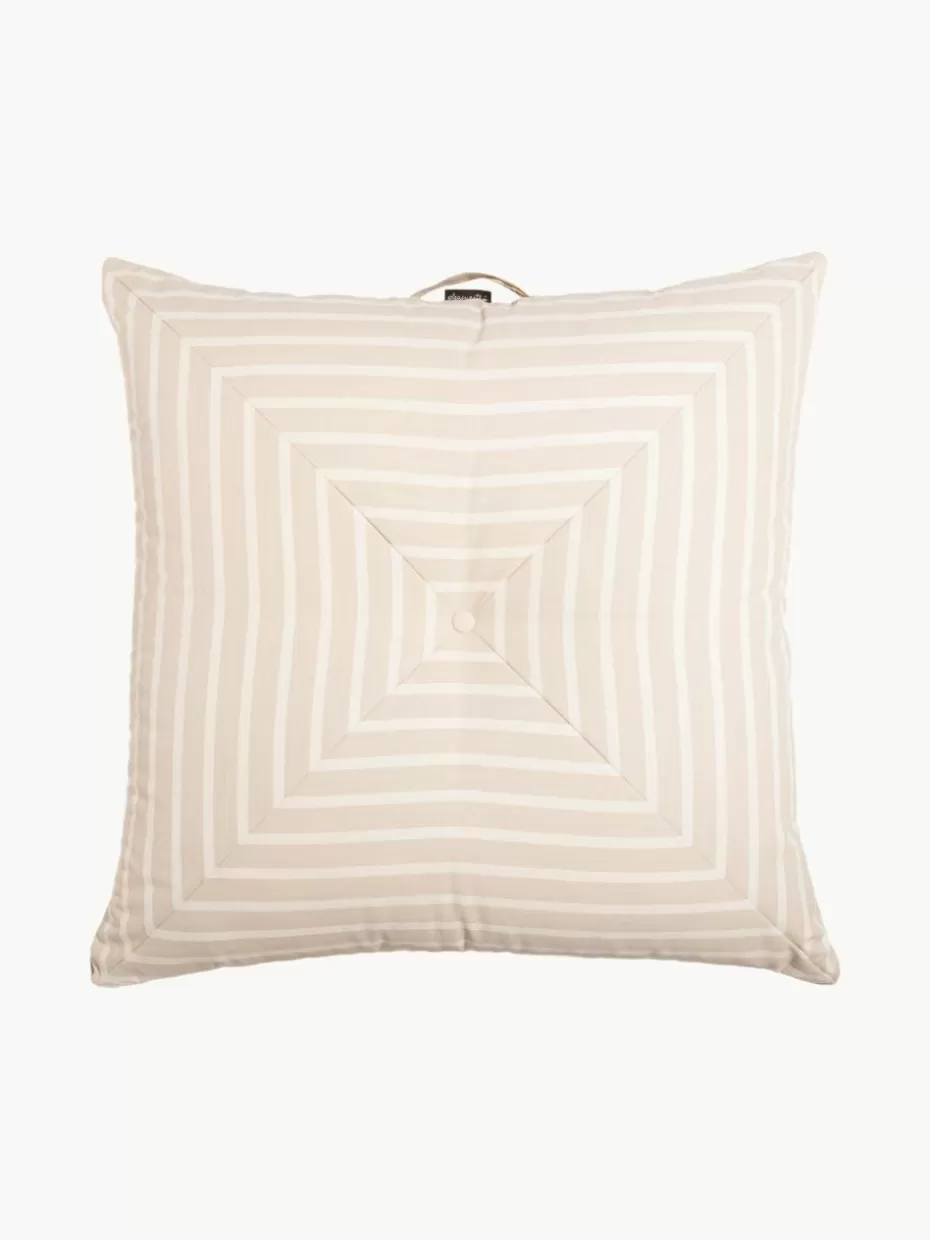 Bodenkissen & Poufs-Business & Pleasure Outdoor Bodenkissen Cozy mit Streifen Hellbeige, Cremeweiß
