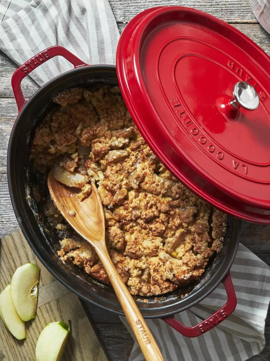 Töpfe-Staub Ovaler Bräter La Cocotte aus Gusseisen Rot, Silberfarben
