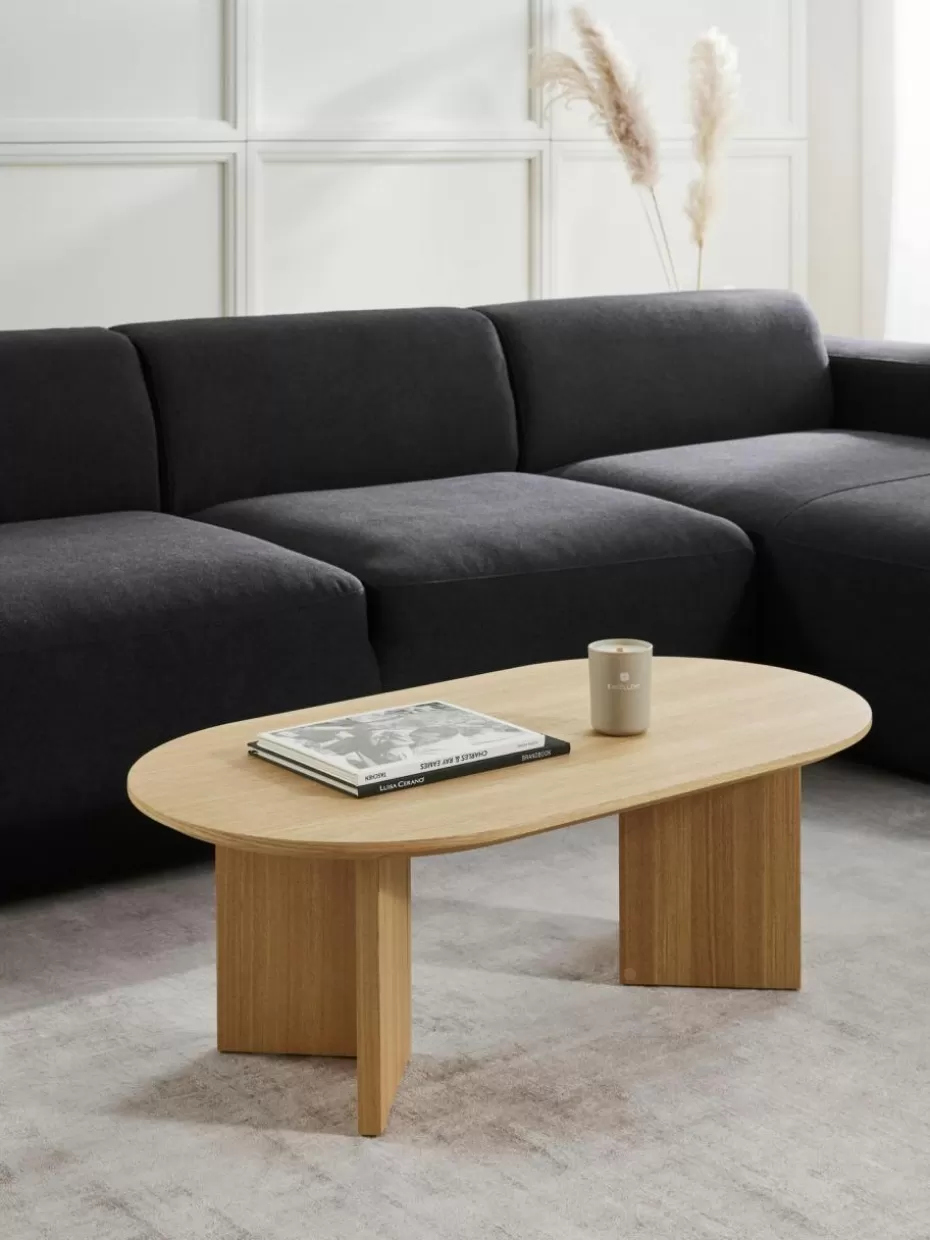 Couchtische-Westwing Collection Ovaler Holz-Couchtisch Toni Eschenholz