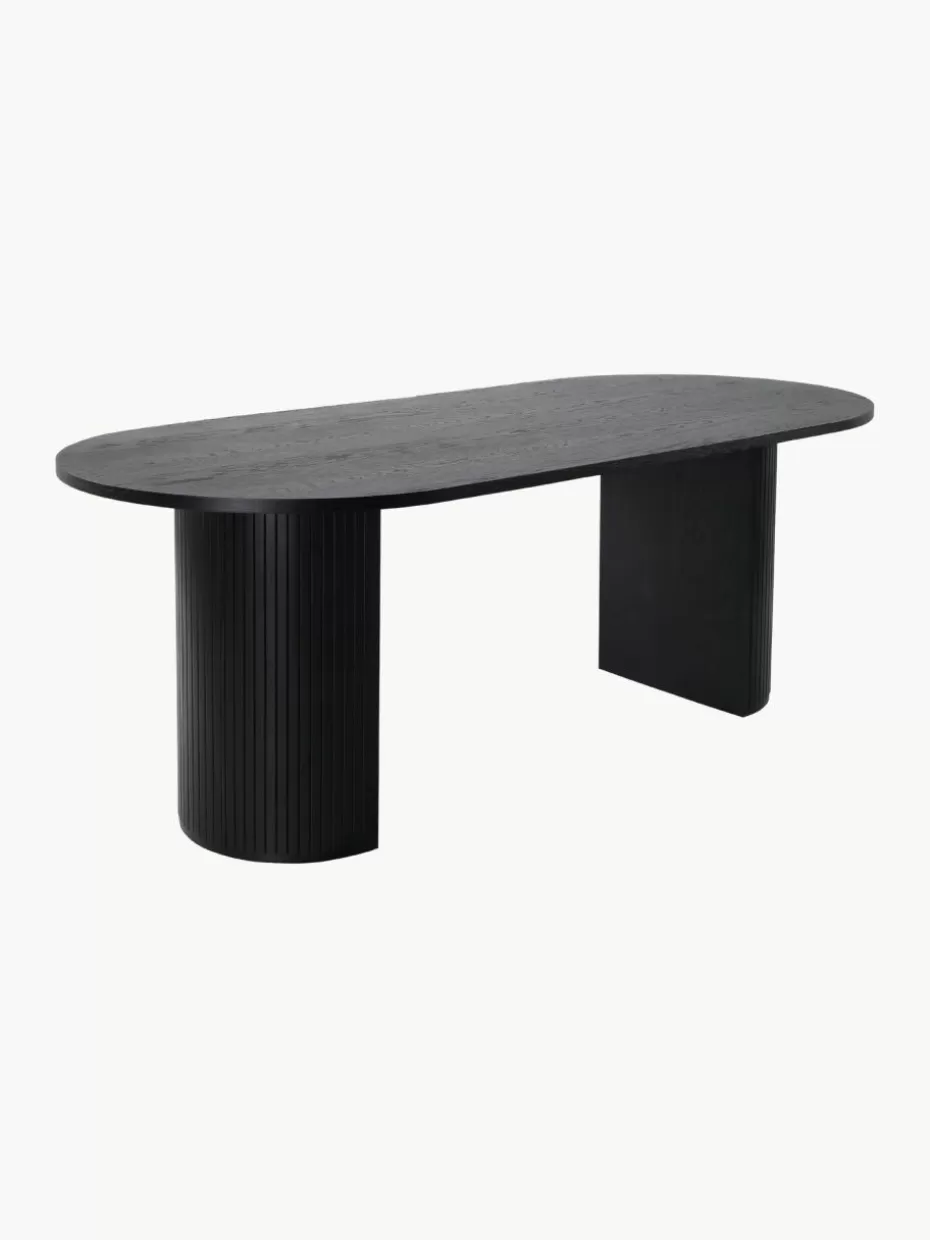 Esstische-Westwing Ovaler Holz-Esstisch Bianca, 200 x 90 cm