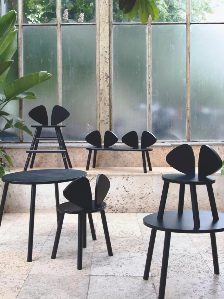 Tische-Nofred Ovaler Holz-Kindertisch Mouse Schwarz