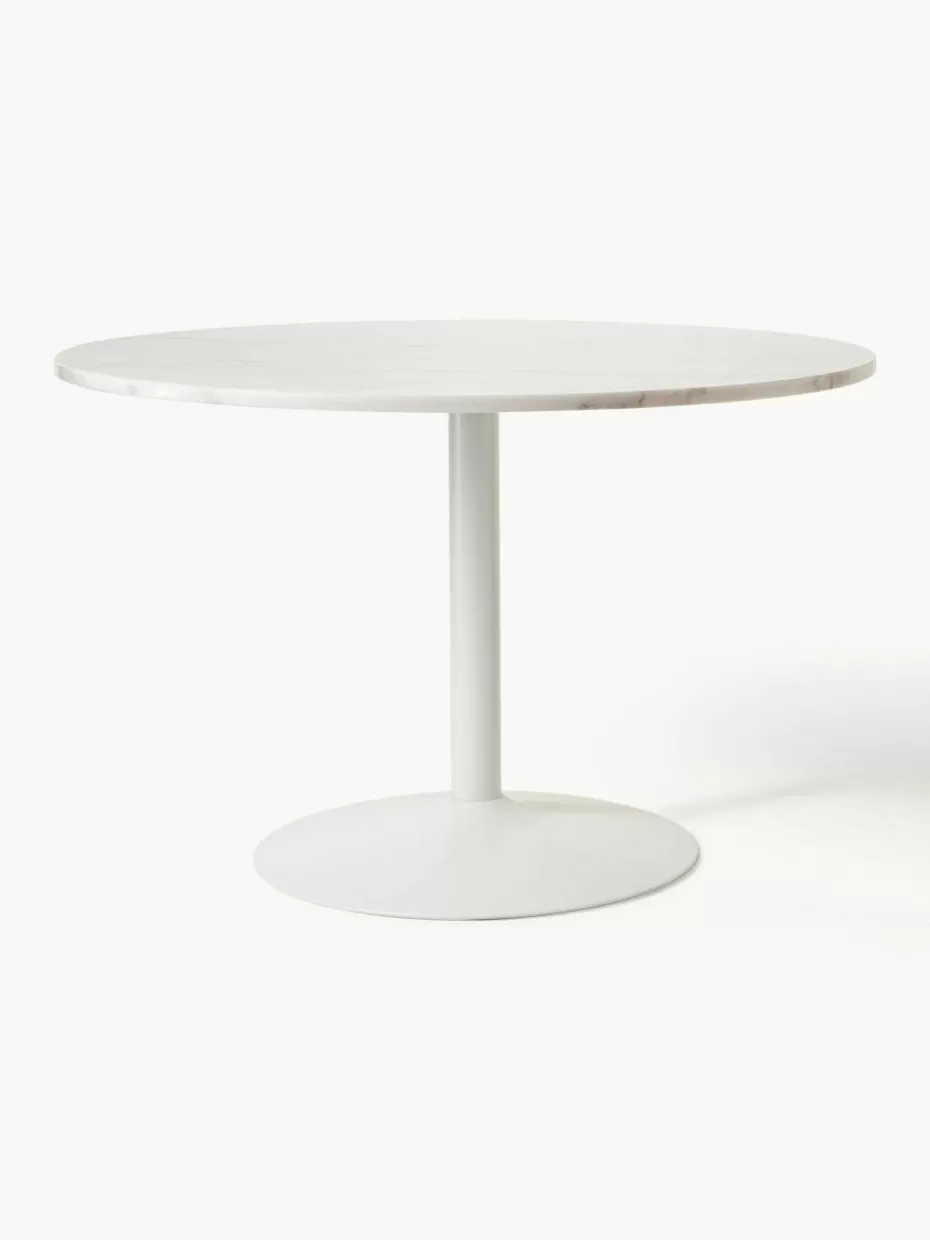 Esstische-Westwing Collection Ovaler Marmor-Esstisch Miley, in verschiedenen Größen Weiß, marmoriert