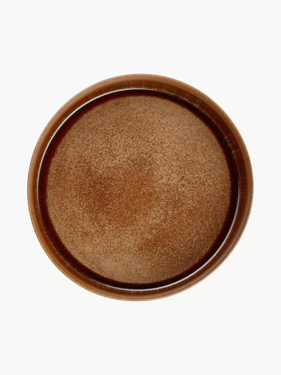 Teller-Asa Selection Pastateller Gobi mit reaktiver Glasur, 6 Stück Taupe, Braun