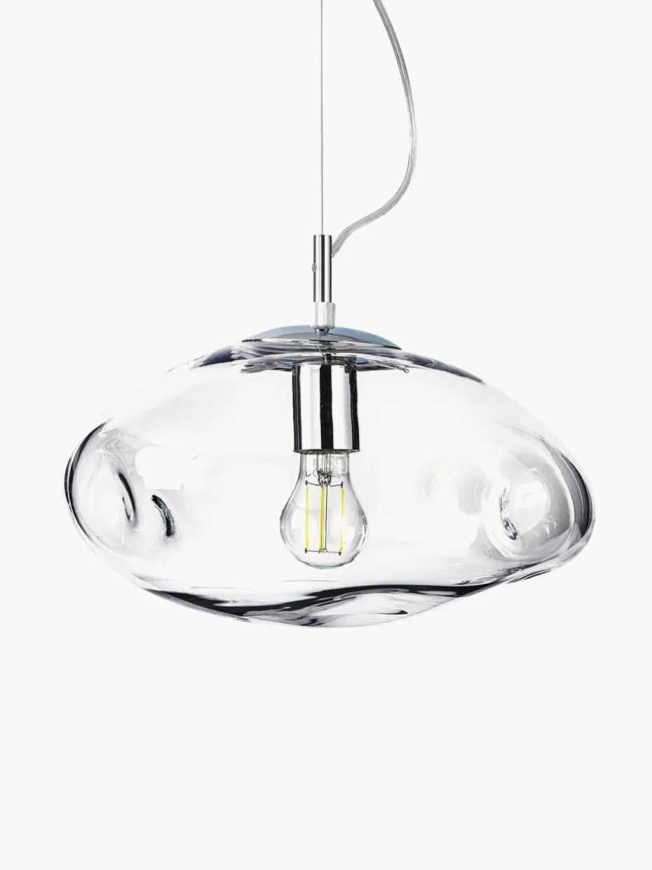 Pendelleuchten-Westwing Collection Pendelleuchte Amora aus Glas Transparent, Silberfarben