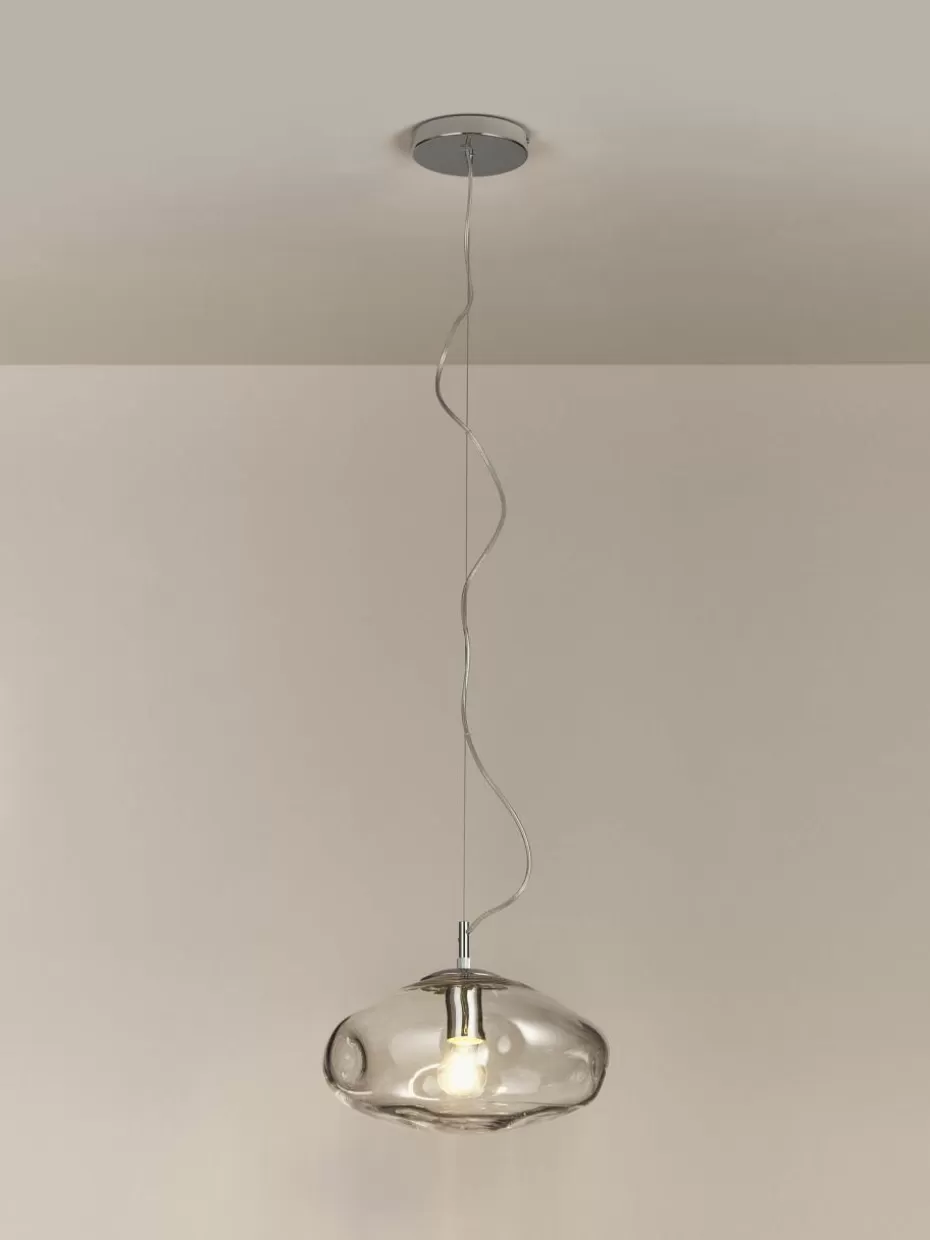 Pendelleuchten-Westwing Collection Pendelleuchte Amora aus Glas Transparent, Silberfarben