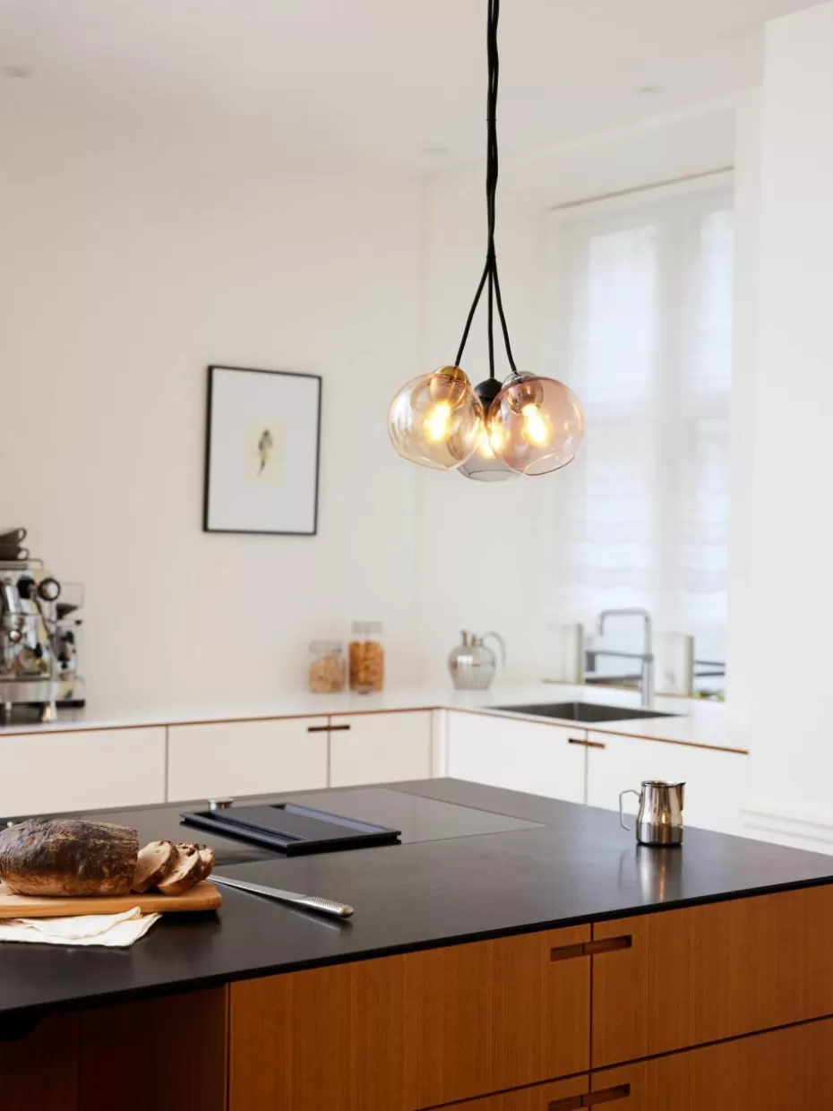 Pendelleuchten-Halo Design Pendelleuchte Bubbles aus Glas, in verschiedenen Größen Altrosa, Silberfarben