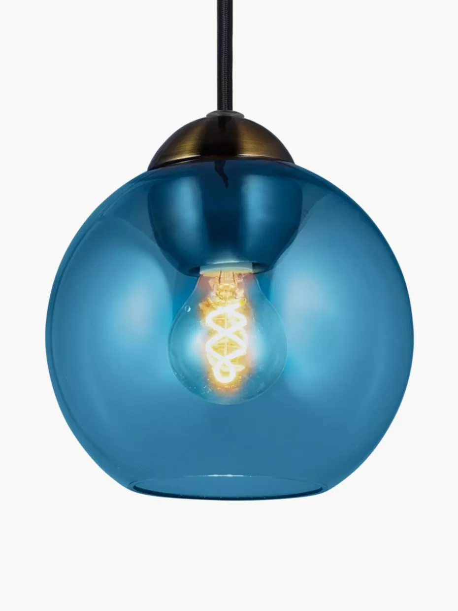 Pendelleuchten-Halo Design Pendelleuchte Bubbles aus Glas, in verschiedenen Größen Blau, Goldfarben mit Antik-Finish