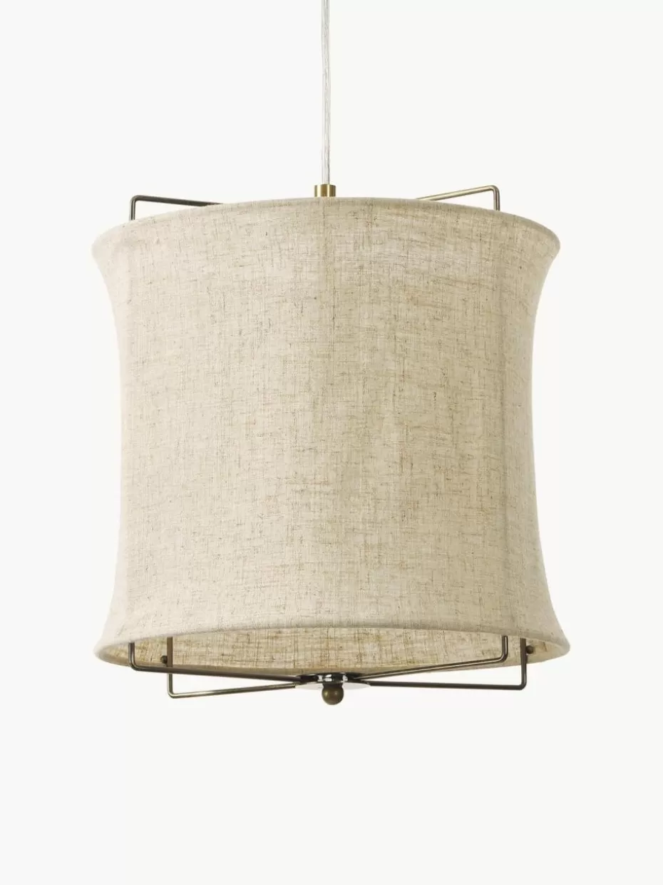 Pendelleuchten-Westwing Collection Pendelleuchte Clouds aus Leinen Hellbeige