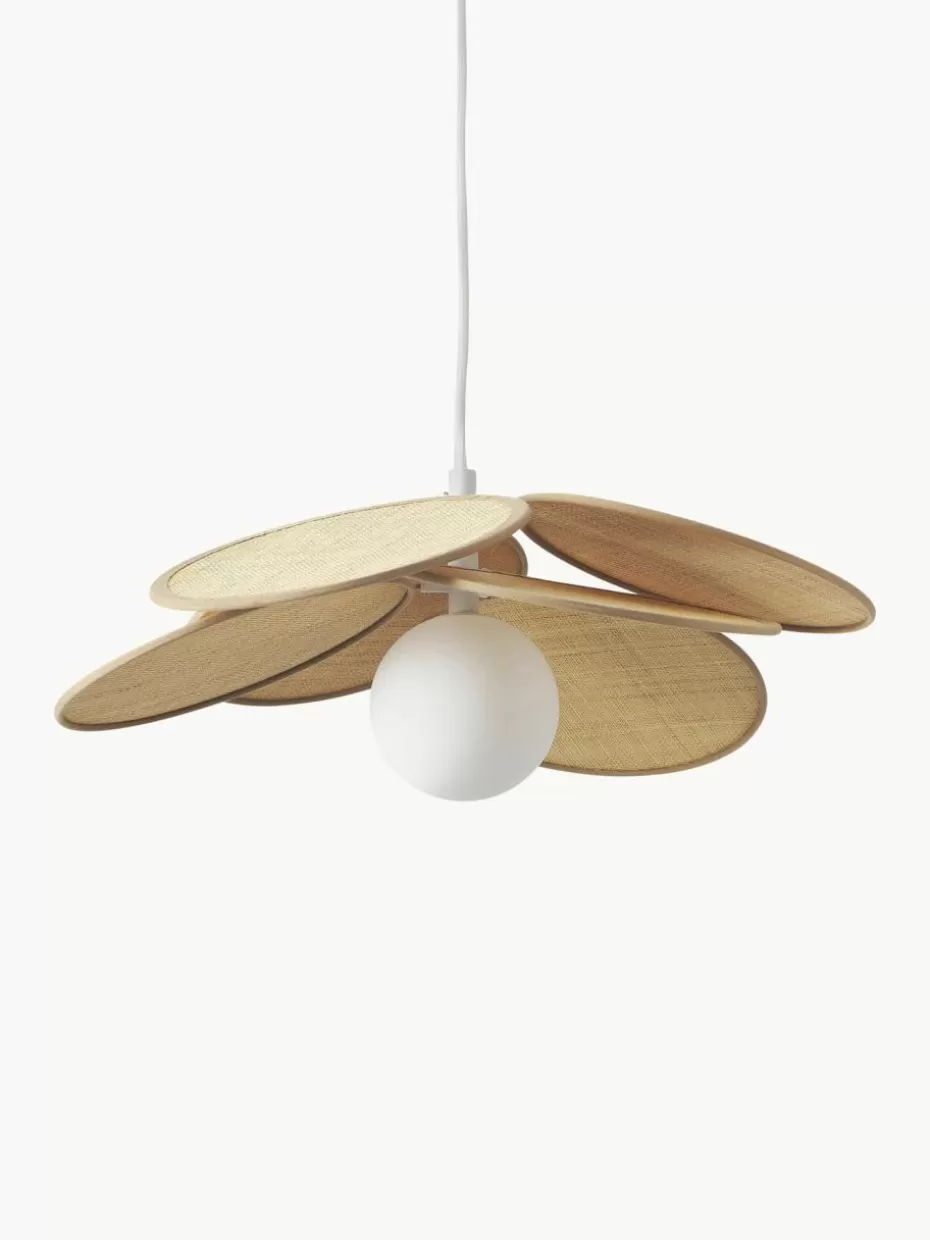 Pendelleuchten-Westwing Collection Pendelleuchte Milani mit Dekor aus Naturfaser