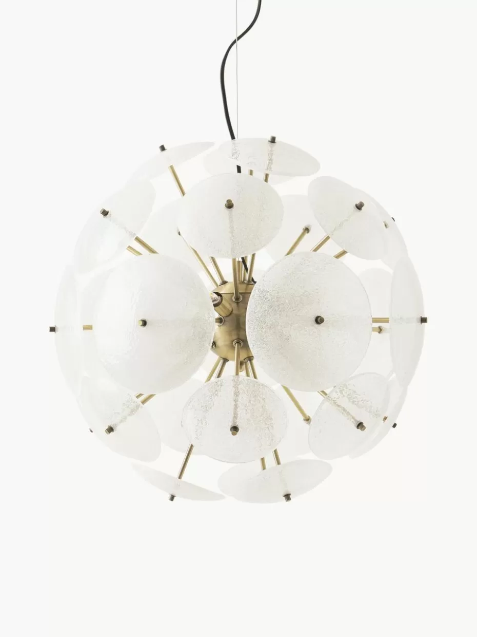 Pendelleuchten-Westwing Collection Pendelleuchte Mireille aus Glas Semitransparent, Goldfarben